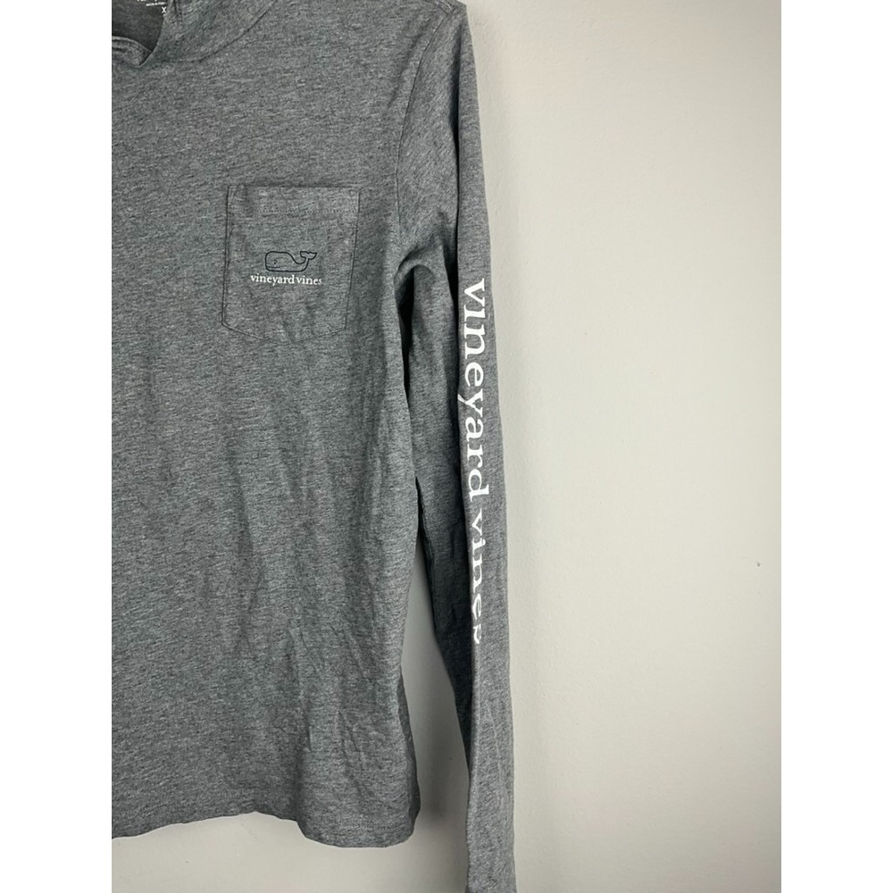 Vineyard Vines Shirt Boys Small Gray T-Shirt‎ Hoodie Long Sleeve Whale - Picture 3 of 8